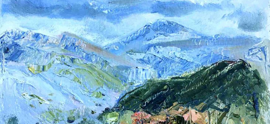 Этюд в Гунибе - картон, масло-15x20 -2022